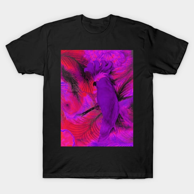 VIBRANT PURPLE RED CORAL PARROT COCKATOO POSTER PALM TROPICAL PRINT T-Shirt by jacquline8689